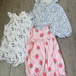Baby girl 9 month bundle - rompers / 3 pieces